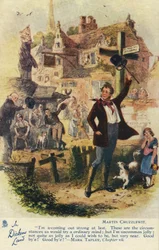 In Dickens Land - Martin Chuzzlewit Postkarte, ca. 1907
